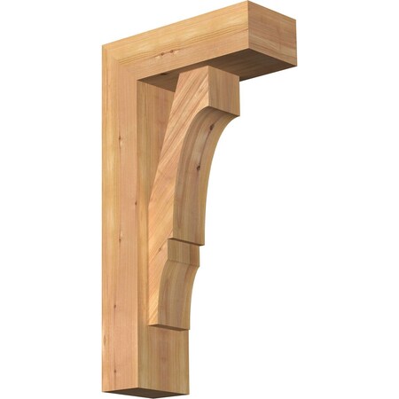 Ekena Millwork Balboa Block Smooth Bracket w/ Offset Brace, Western Red Cedar, 5 1/2"W x 14"D x 26"H BKT0604X14X26BOA05SWR